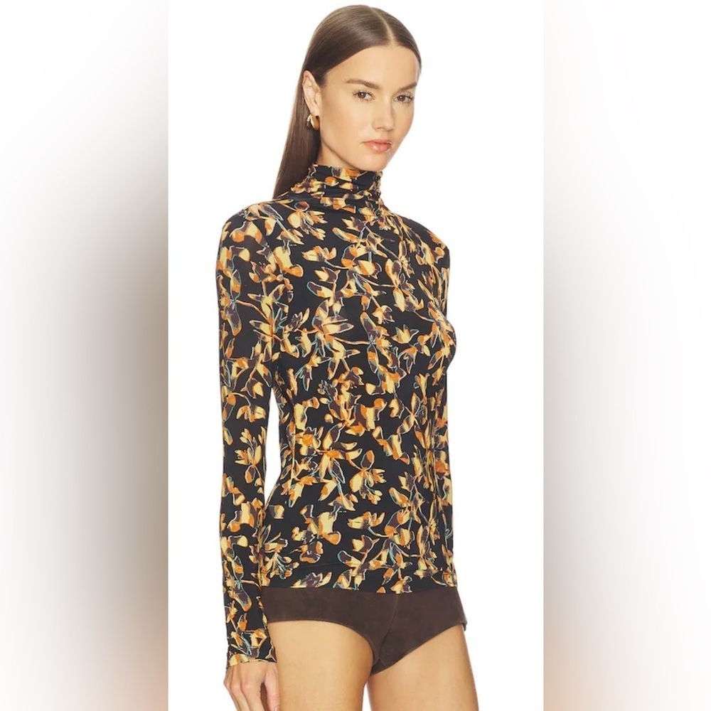 Ulla Johnson Aurelia Jersey Long Sleeve Turtleneck Top in Solaris Mesh S REVOLVE - Picture 2 of 9